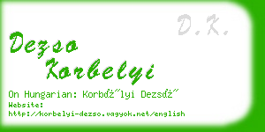 dezso korbelyi business card